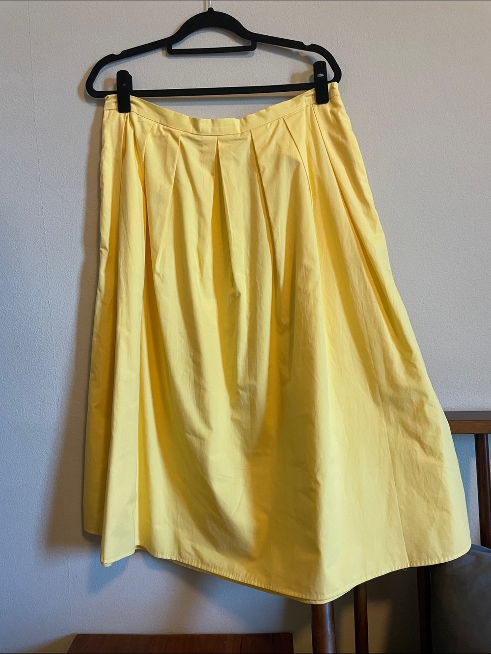 Banana Republic Yellow A-Line Pleated Skirt